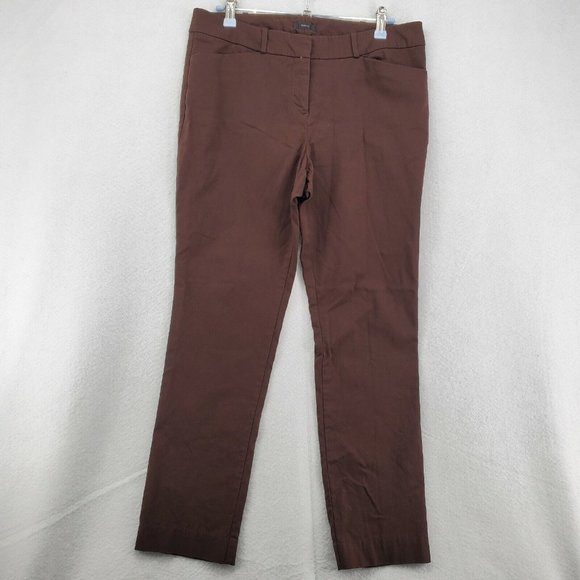 WORTHINGTON INDUSTRIES Pants Women's Canvas Slim Chino Stretch Brown 8 - Picture 2 of 12